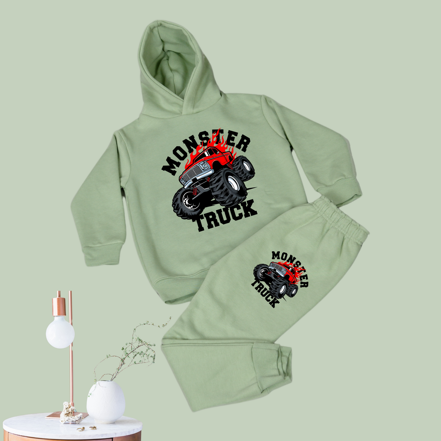 Kids' Hoodie & Tracksuit Set - Sage Green