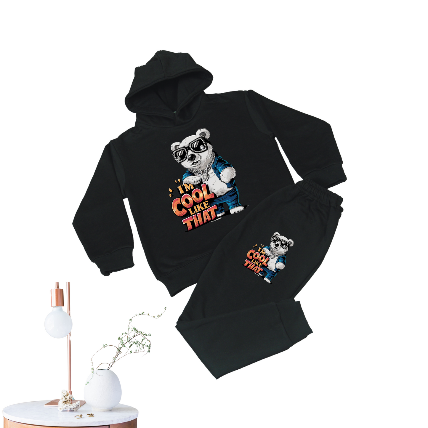 Kids' Hoodie & Tracksuit Set - Classic Black