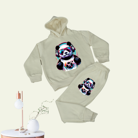 Kids' Hoodie & Tracksuit Set - Elegant Off-White