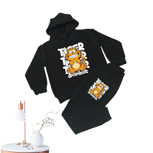 Kids' Hoodie & Tracksuit Set - Classic Black