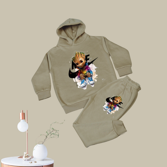 Kids' Hoodie & Tracksuit Set - Classic Beige