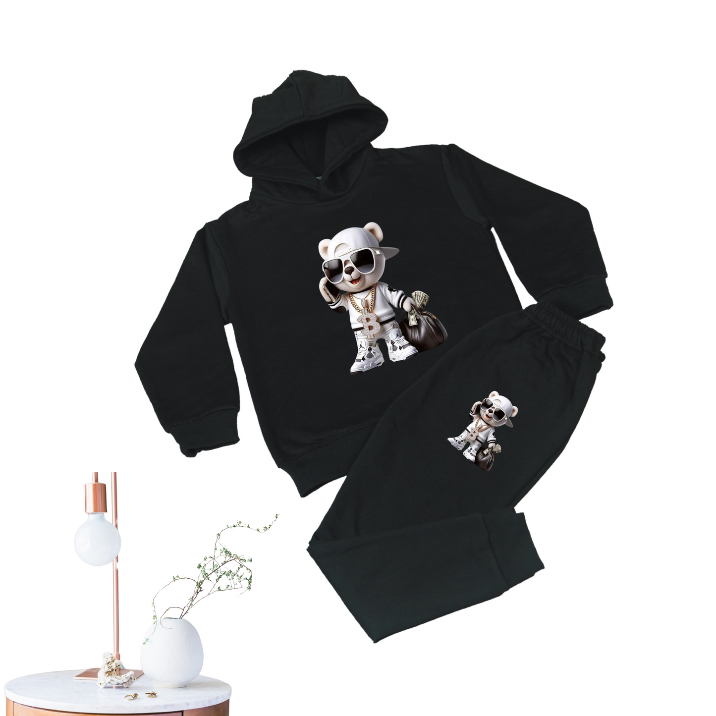 Kids' Hoodie & Tracksuit Set - Classic Black