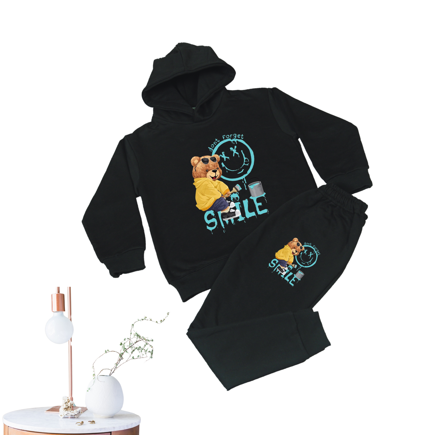 Kids' Hoodie & Tracksuit Set - Classic Black